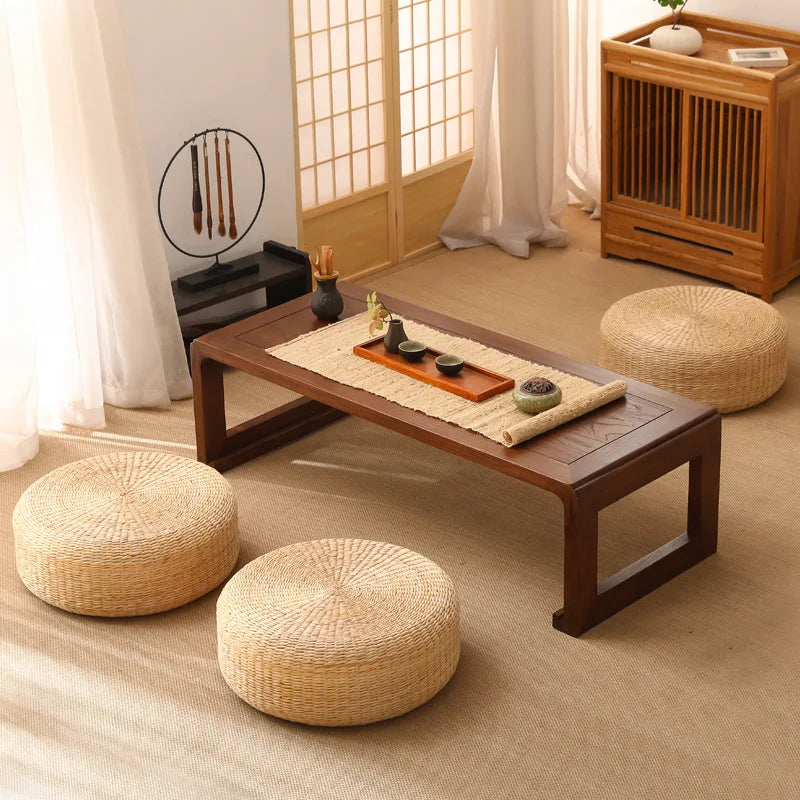 Coussin de méditation en rotin naturel – Fait main
