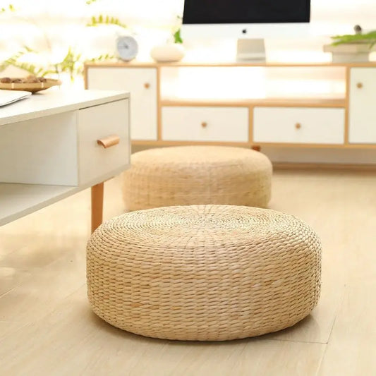 zen  yoga  rotin  relaxation  naturel  méditation  fait main  coussin