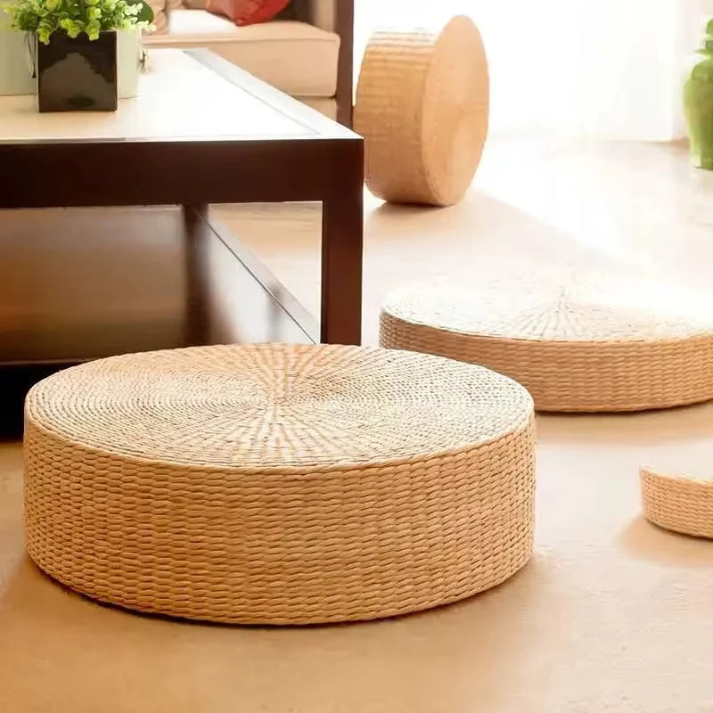 zen  yoga  rotin  relaxation  naturel  méditation  fait main  coussin